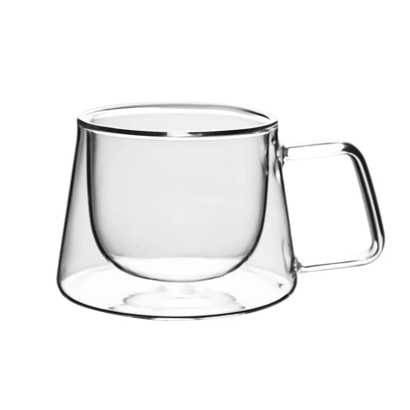 High Borosilicate Glass Double Coffee Cup Home Heat Resistant Glass Cappuccino Cup Coffee Cup 6250