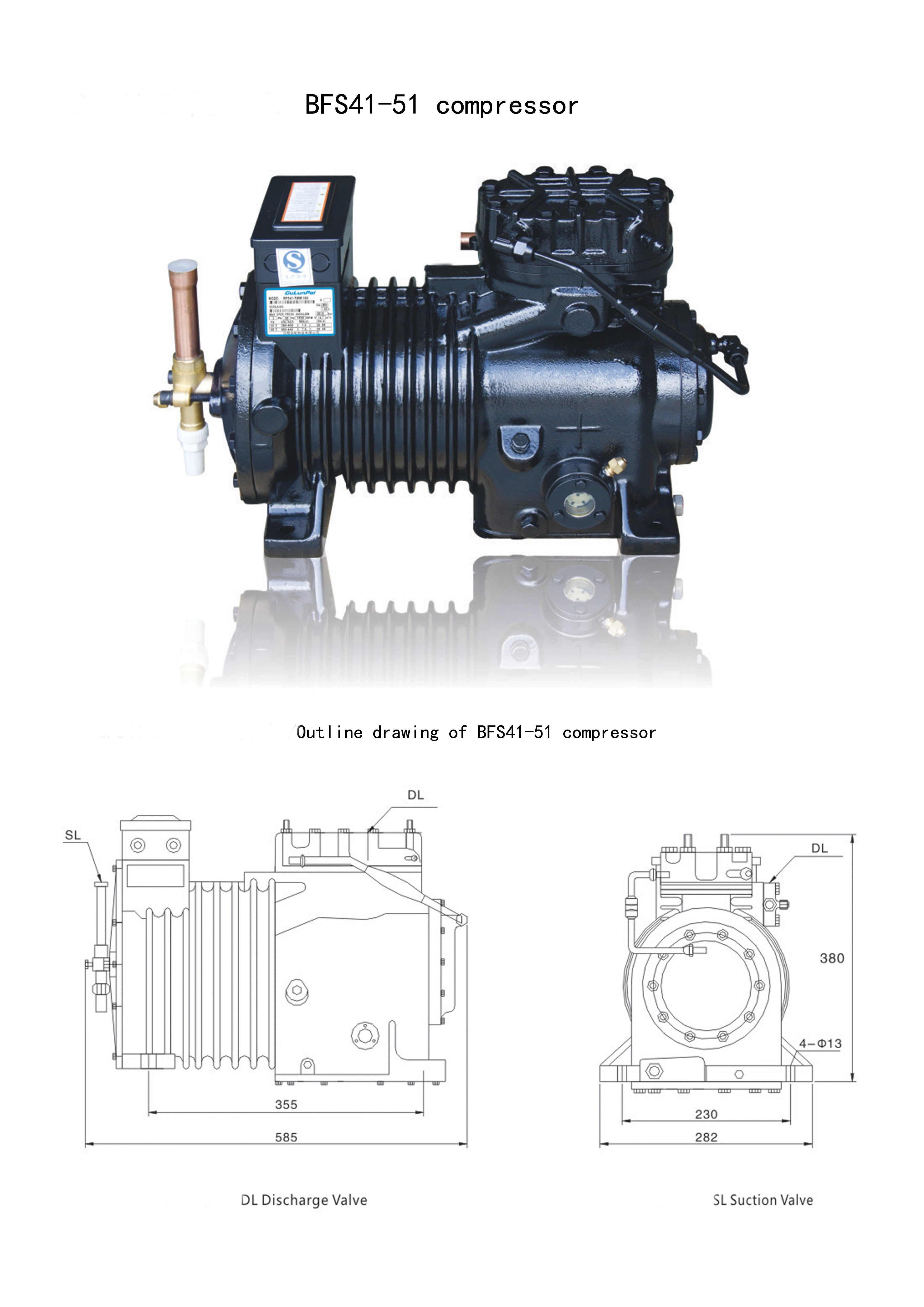 BFS51  BFCA-0500 Cold room compressor condensing unit 5hp refrigeration compressor