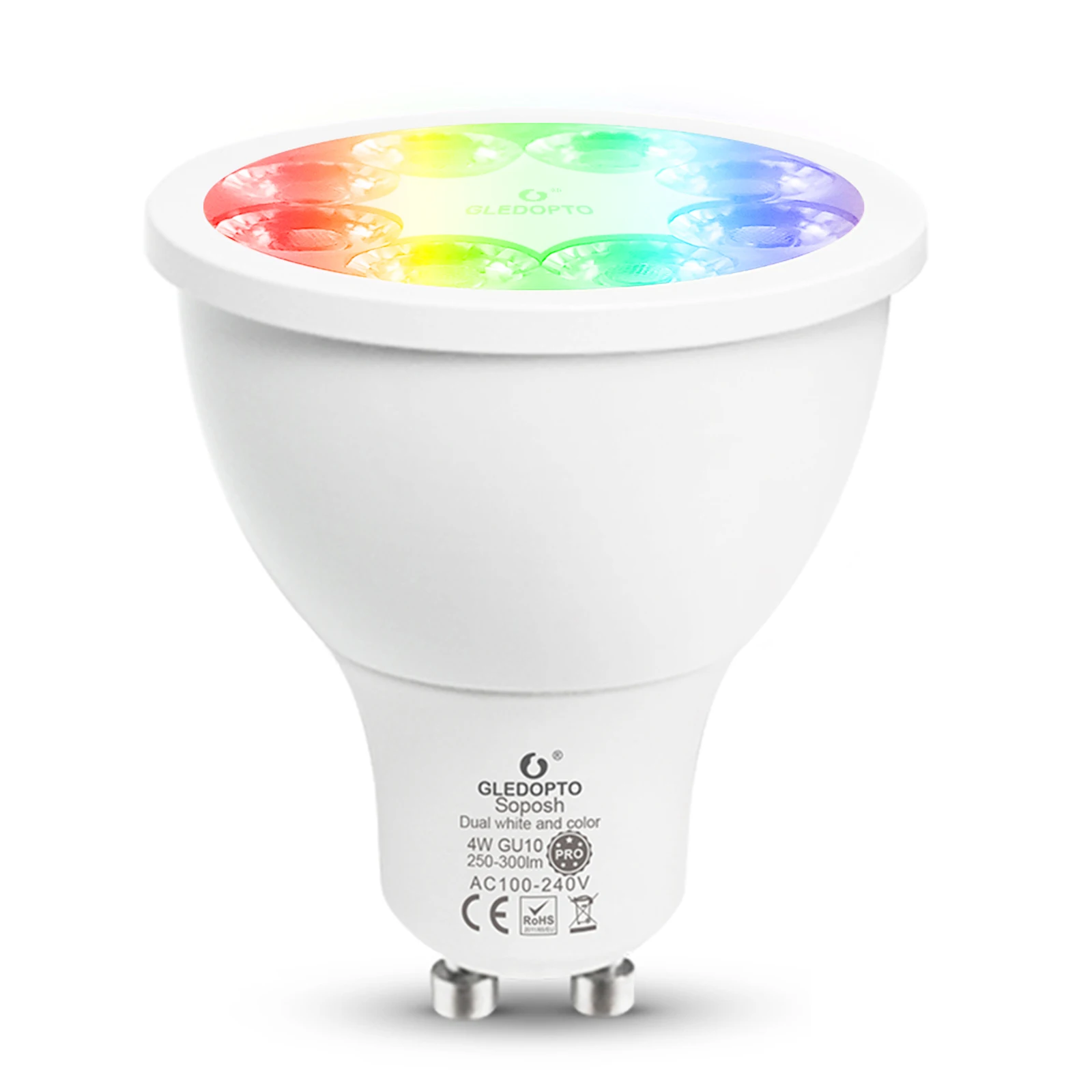 Gledopto Zig Bee Smart phone App Control RGB CCT Led Light Bulb GU10  with Amazon Alexa Voice Control 4W Bulb