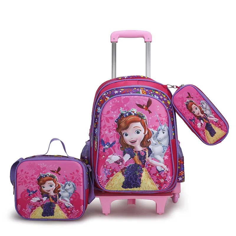 Kids Trolley Wheeled Backpack Set Children Backpack With Wheels Trolley ...