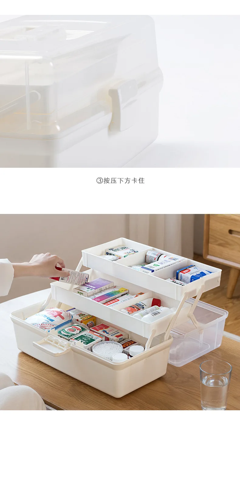 wholesale Portable household medical products Plastic First Aid Box plastic case -Empty Emergency medicine box