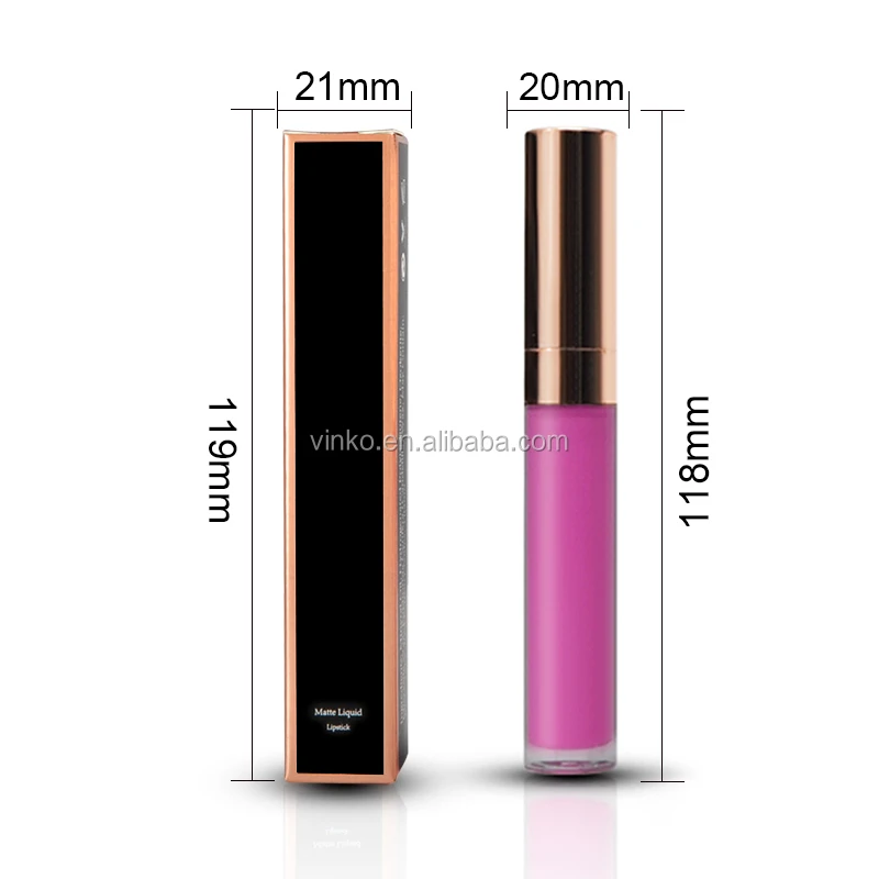 No Logo 24 Hour Waterproof Matte Liquid Lipstick Private Label Makeup