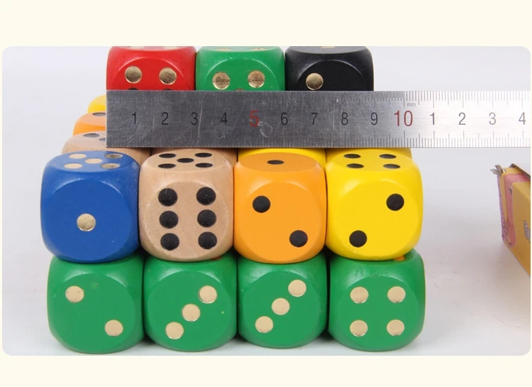 custom colorful wooden dice entertainment party family game kid toy 6 sides 30mm wooden dice