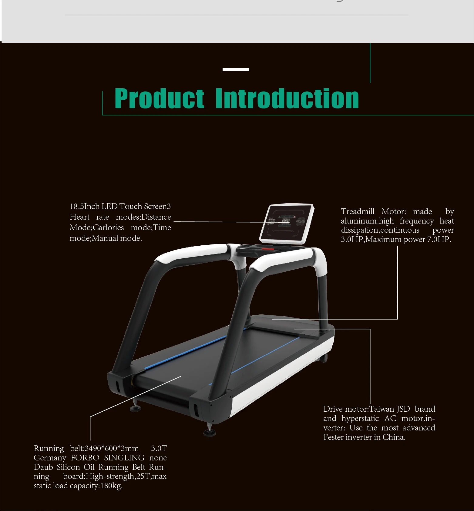 商業ジムフィットネス機器屋内ランニングマシンモータートレッドミル機ledディスプレイトレッドミル Buy トレッドミル,ランニングマシン,ジム機 Product on