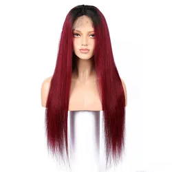 1b/99j burgundy red ombre short human hair wigs