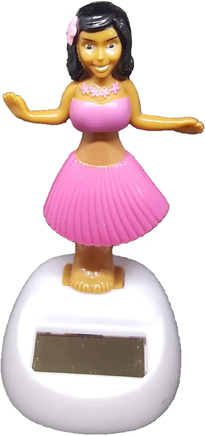 Solar-Powered Dancing-Hula Girl Hawaiian Luau Party Bobble Head Doll Figure New 