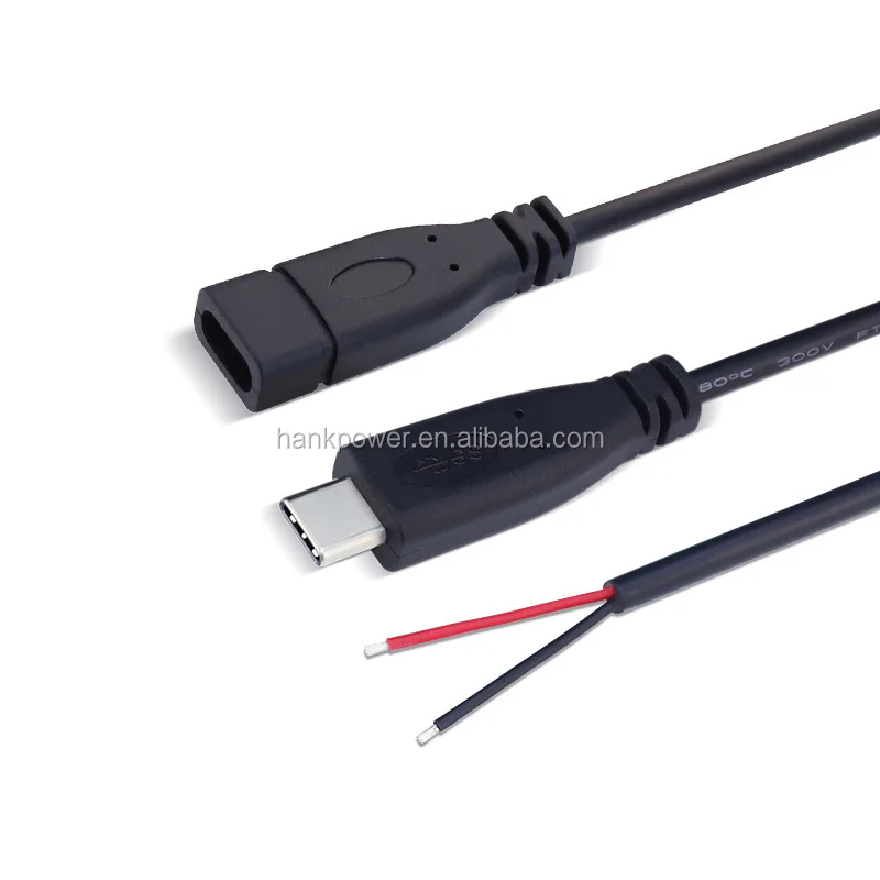 Usb Typec Male/female To Open End Charging Data Cable 2/4core Type C