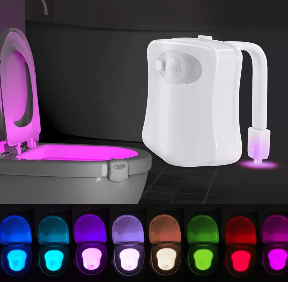 High Quality Motion Sensor Toilet Night Light Home Bathroom Toilet Seat 8 Color