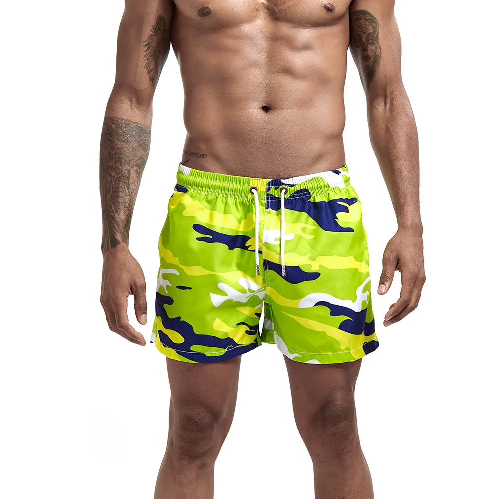PASATO Men Camouflage Swim Shorts Swimwear Drawstring Swimming Trunks Underwear Running Boxer Shorts
