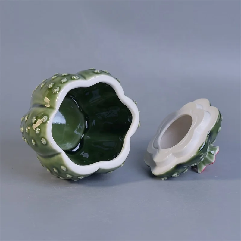 Luxury ceramic votive candle jar with cover