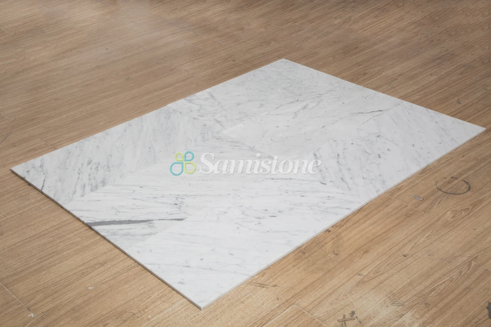 Samistone Polished 12x24" Carrara White Natural Marble Stone Tiles for Floor