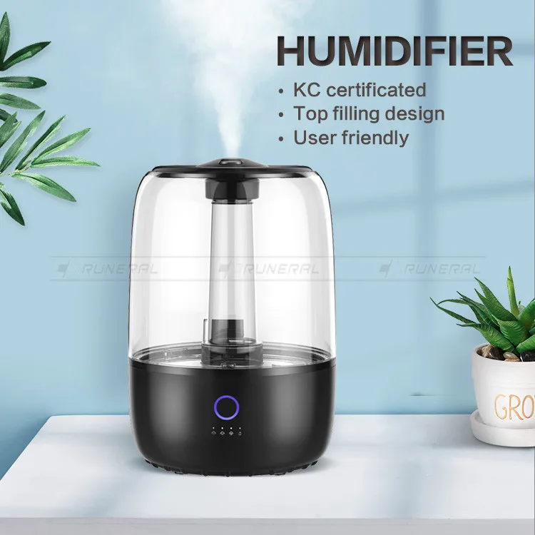 4l Glass Digital Black Electrical Cool Mist Air Humidifier With Aroma