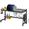 Wideny Home kitchen different sizes removable metal iron 2 tiers dish rack for storage bowl Chopsticks knife