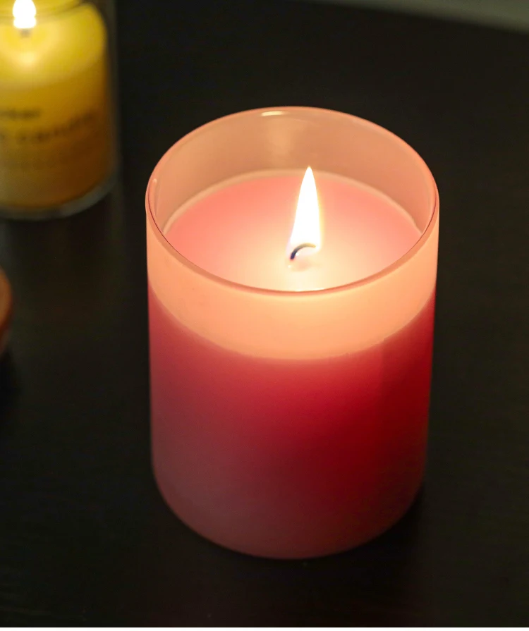 6oz Frosted Glass Candle Jar Custom Colorful Black Glass Candle Jar