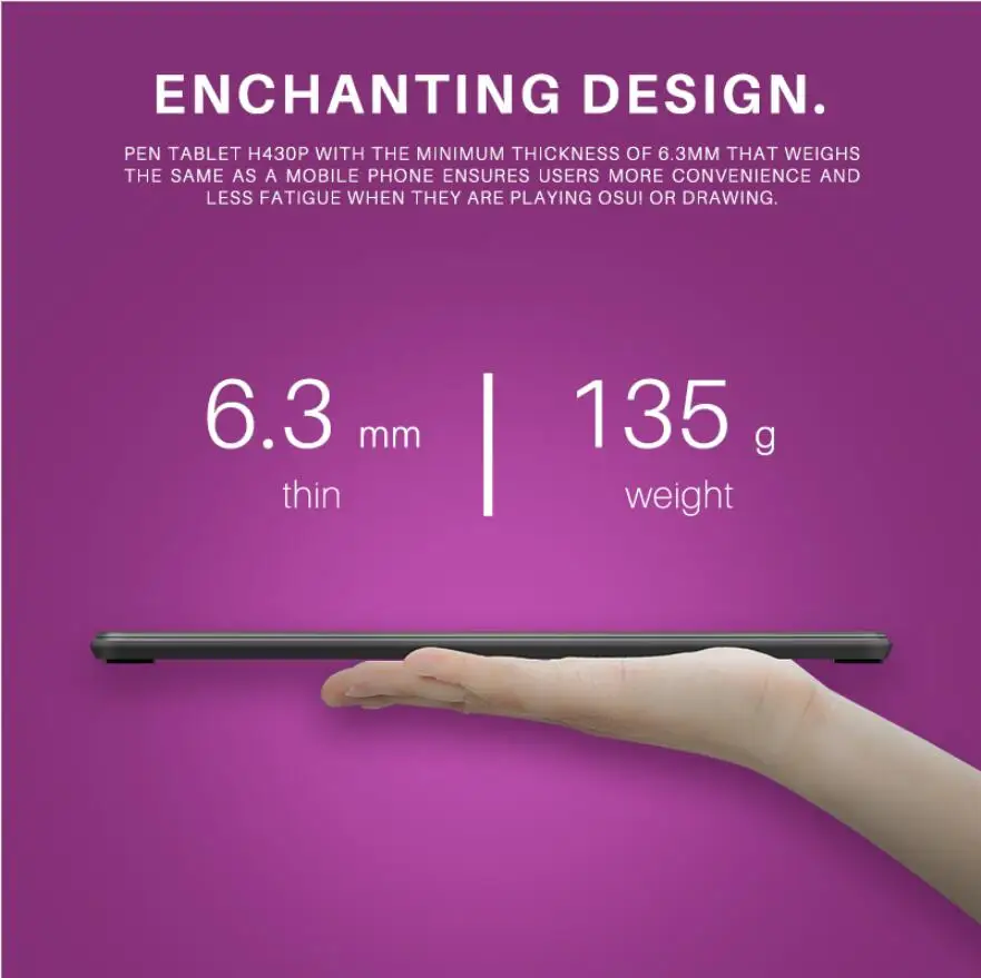 High efficiency Huion H430P 4 customizable express keys tavola grafica