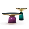 Luxury Living Room Furniture Glass Top Glass Base Coffee Center Bell Table