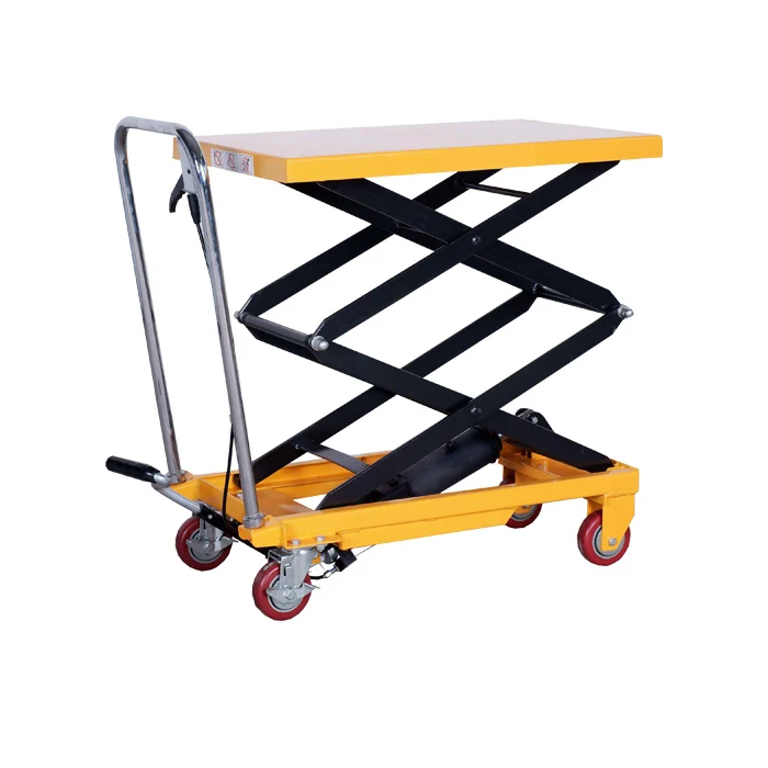 Mobile Manual Hydraulic Scissor Lift Table Trolley With Foot Pedal
