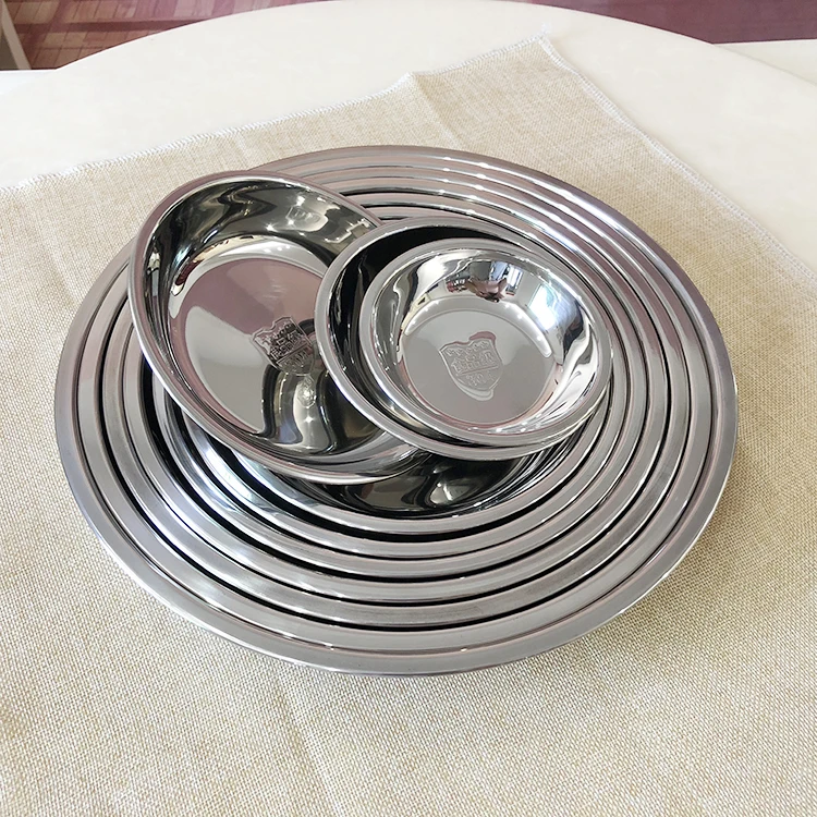 Silver Round Shape Stainless Steel Serving Tray 304 Round Tray Buy