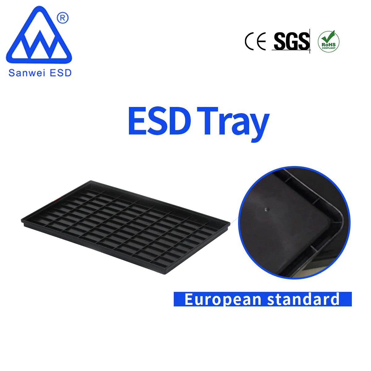 esd safe conductive tray