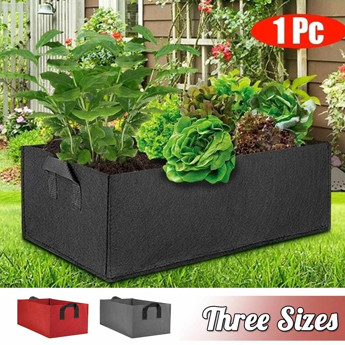 Grow Bag Garden Bed Anti-corrosion Outdoor Vegetable Planter Non-woven ...