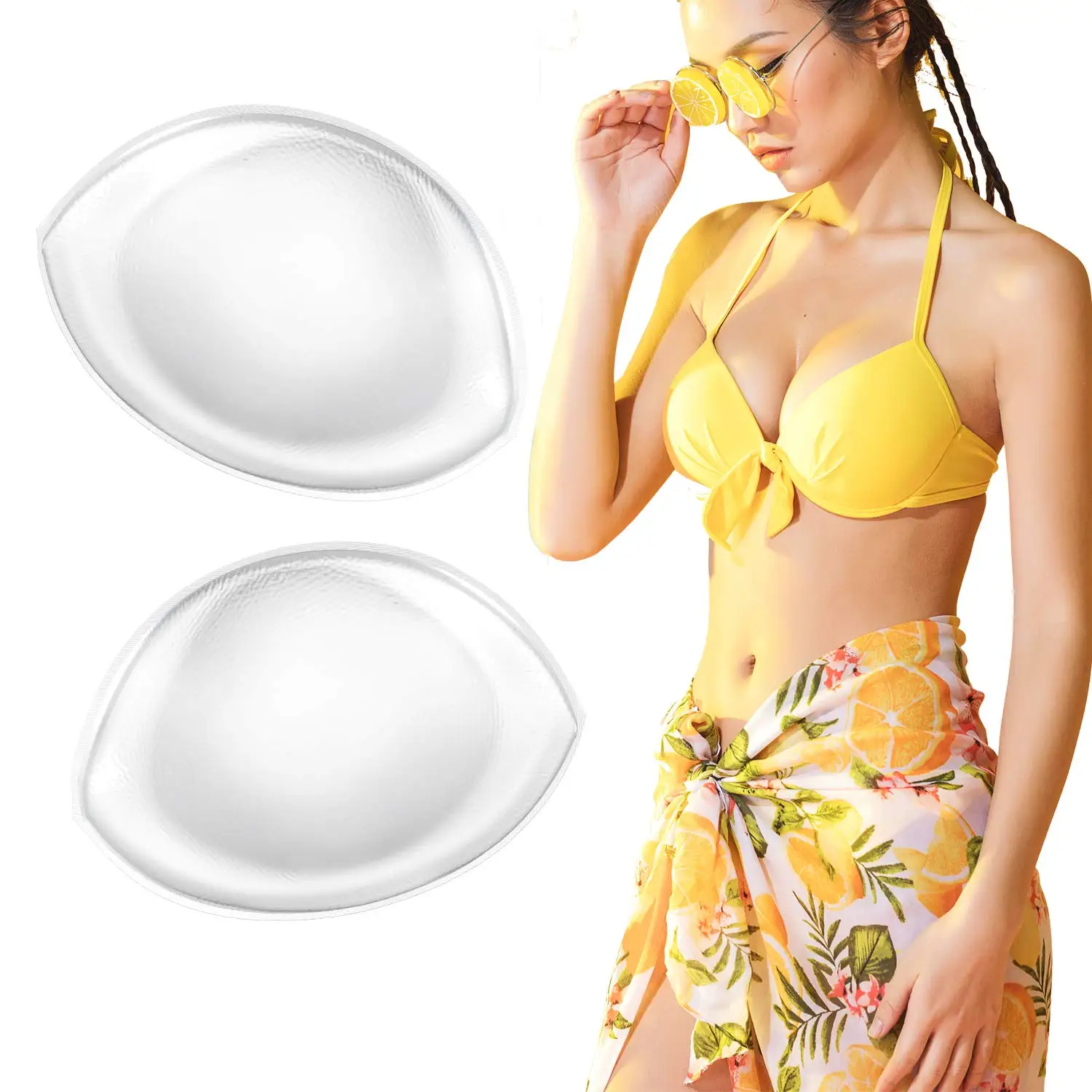 Transparent Breast Padding for Natural Push Up Bra Inserts Silicone 