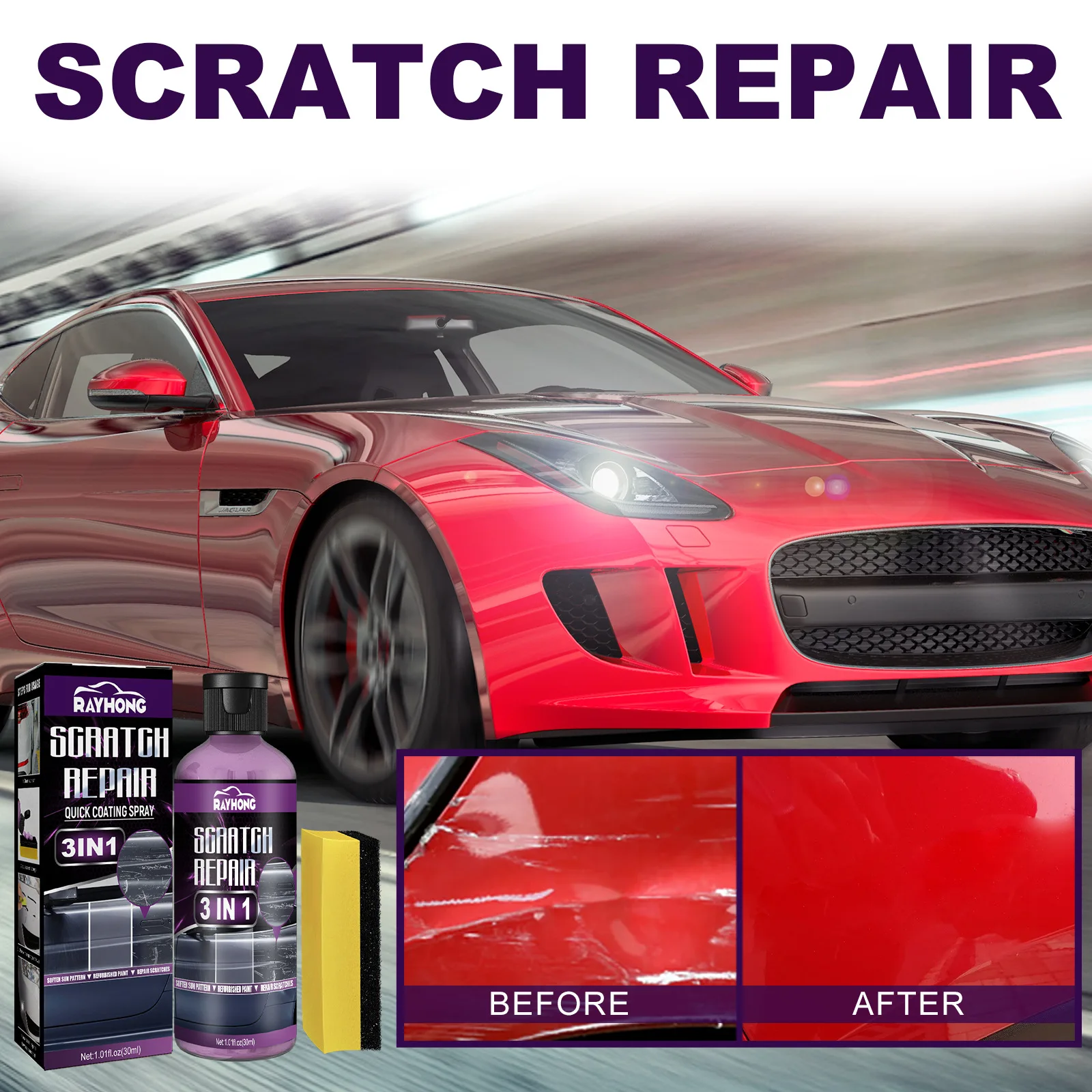 Rayhong Car Paint Repair Spray Bright Car Paint Repair Fluid Scratch ...