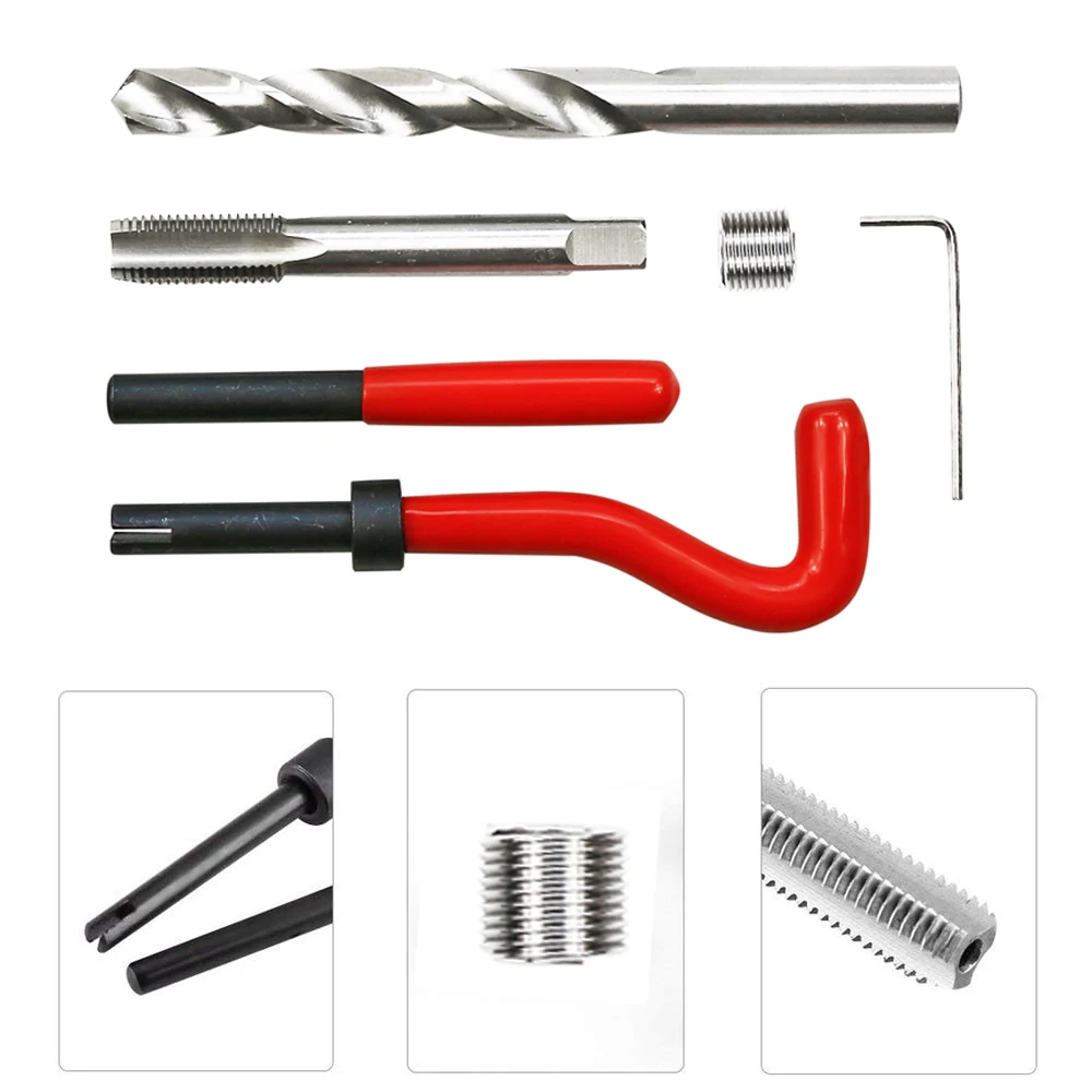 BestsQ Thread Repair Kit M12-1.5 M12 x 1.5mm Metric Thread Repair Insert Kit Compatible Hand Tool Set for Auto Repairing 