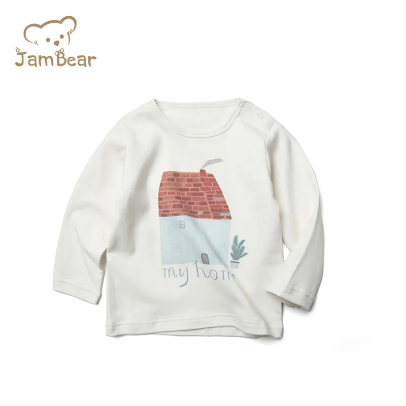 
JamBear Wholesale Cheap Summer Short Sleeve organic Cotton Kids Baby T Shirt Clothing Quantity Print Winter Autumn 