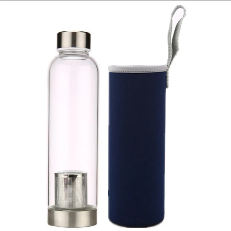 304 Stainless Lid Water Bottles Heat Resistant Tea Bottle Glass Water ...