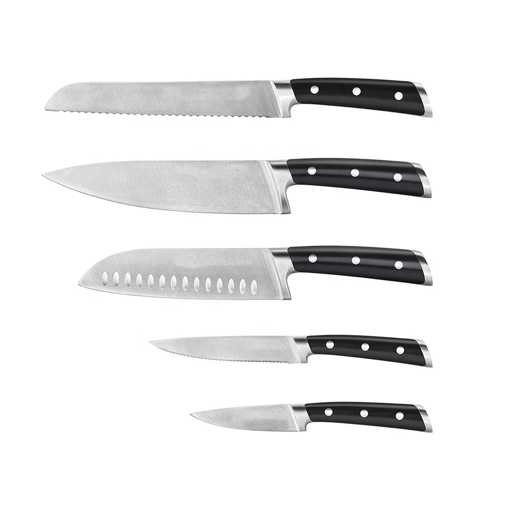 Hoja De Acero De Alto Carbono Para Cocina,Juego De Bloques De Cuchillos