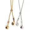 Hiphop Fashion Music Earplugs Pendant Metal Clothing Accessories Necklace Unisex