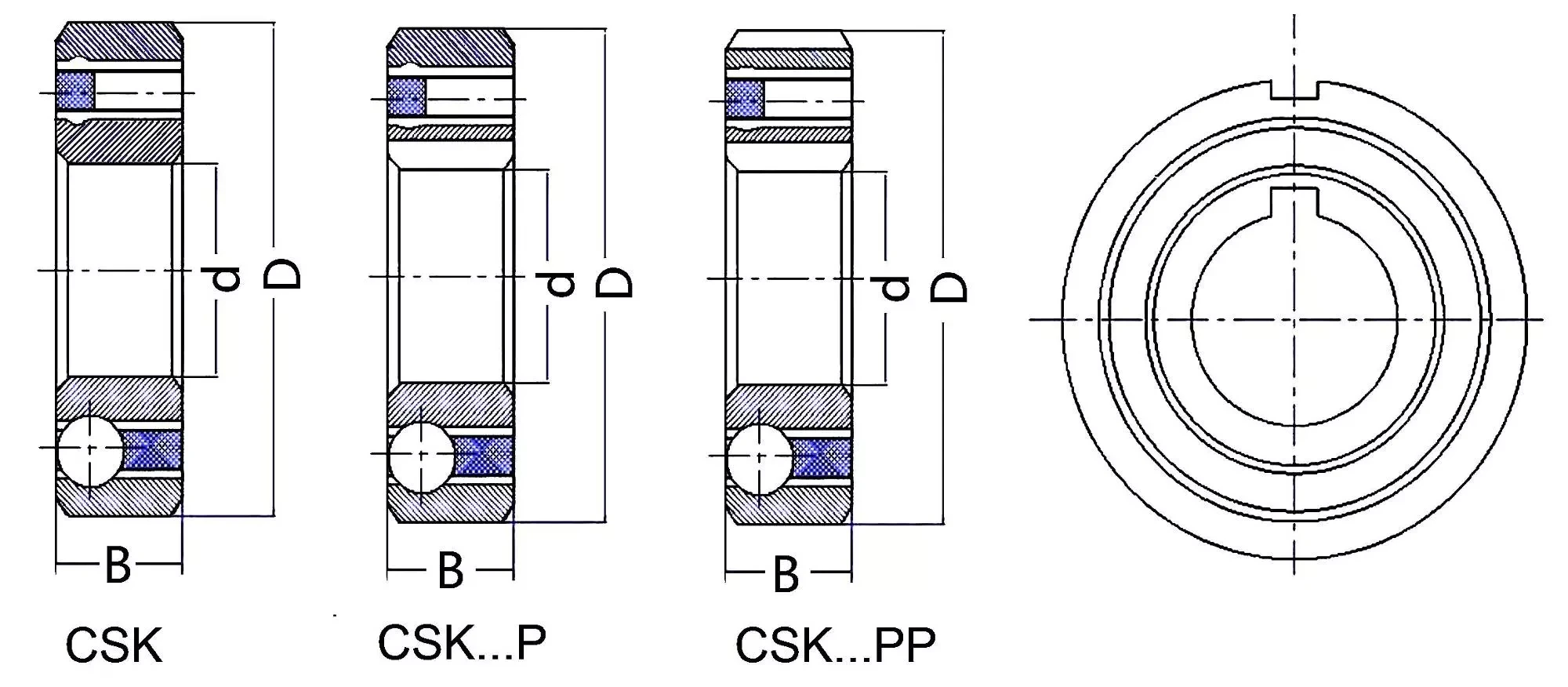 Csk30pp One Way Clutch Bearing Csk30 Csk30pp2rs One Direction Bearing