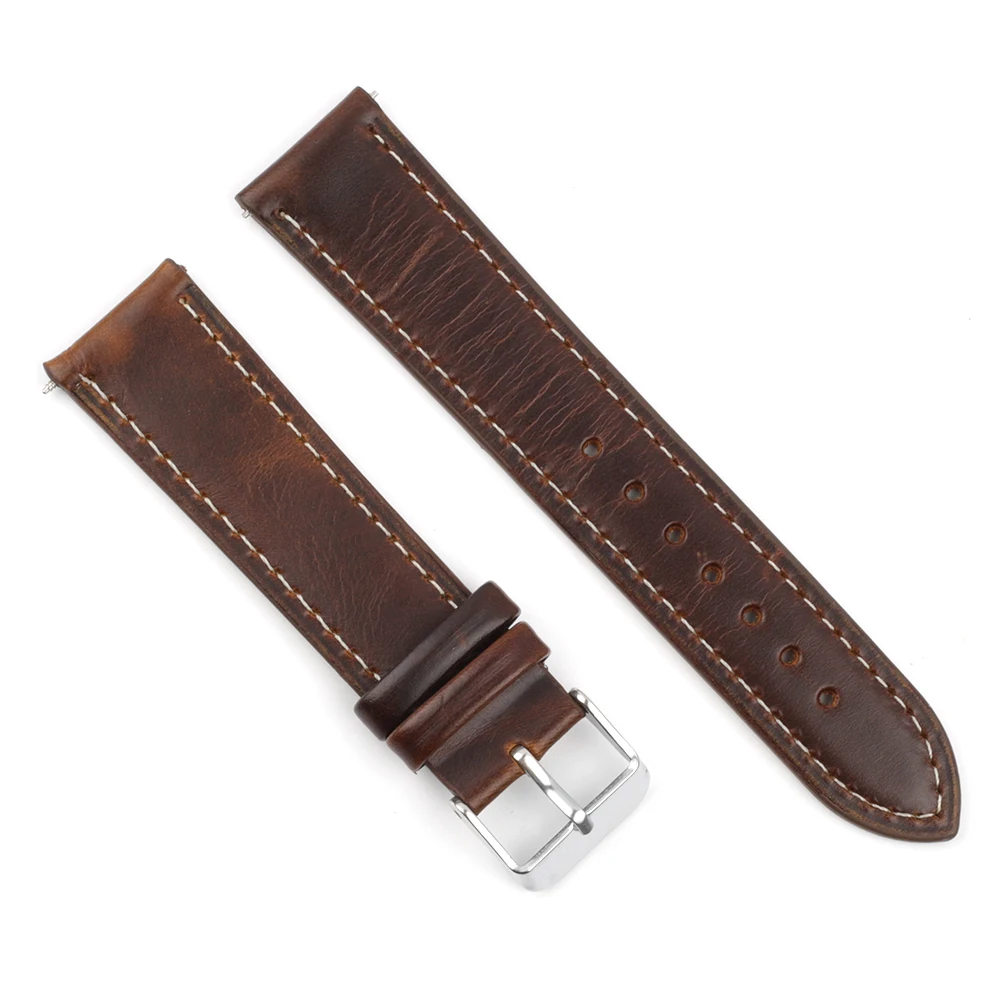Quick Release Top Grain Leather Watch Band Strap - Choice Of Color ...
