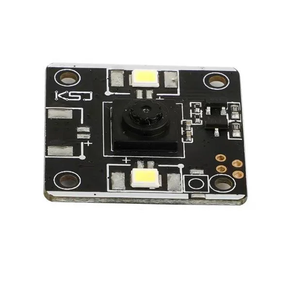 OEM QR scanner module installed inside kiosk housing with labeled interfaces and mounting points