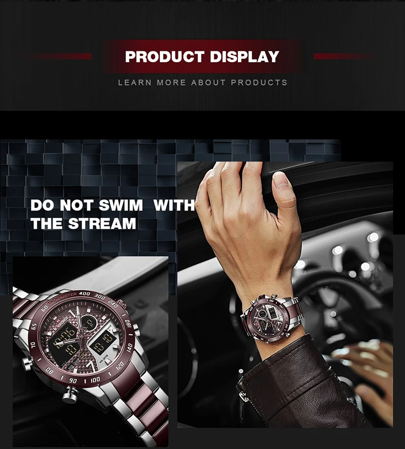 NAVIFORCE Men Digital Watch LED Sport  Mens Quartz Wristwatch Male Luminous Waterproof Clock Watches Relogio Masculino