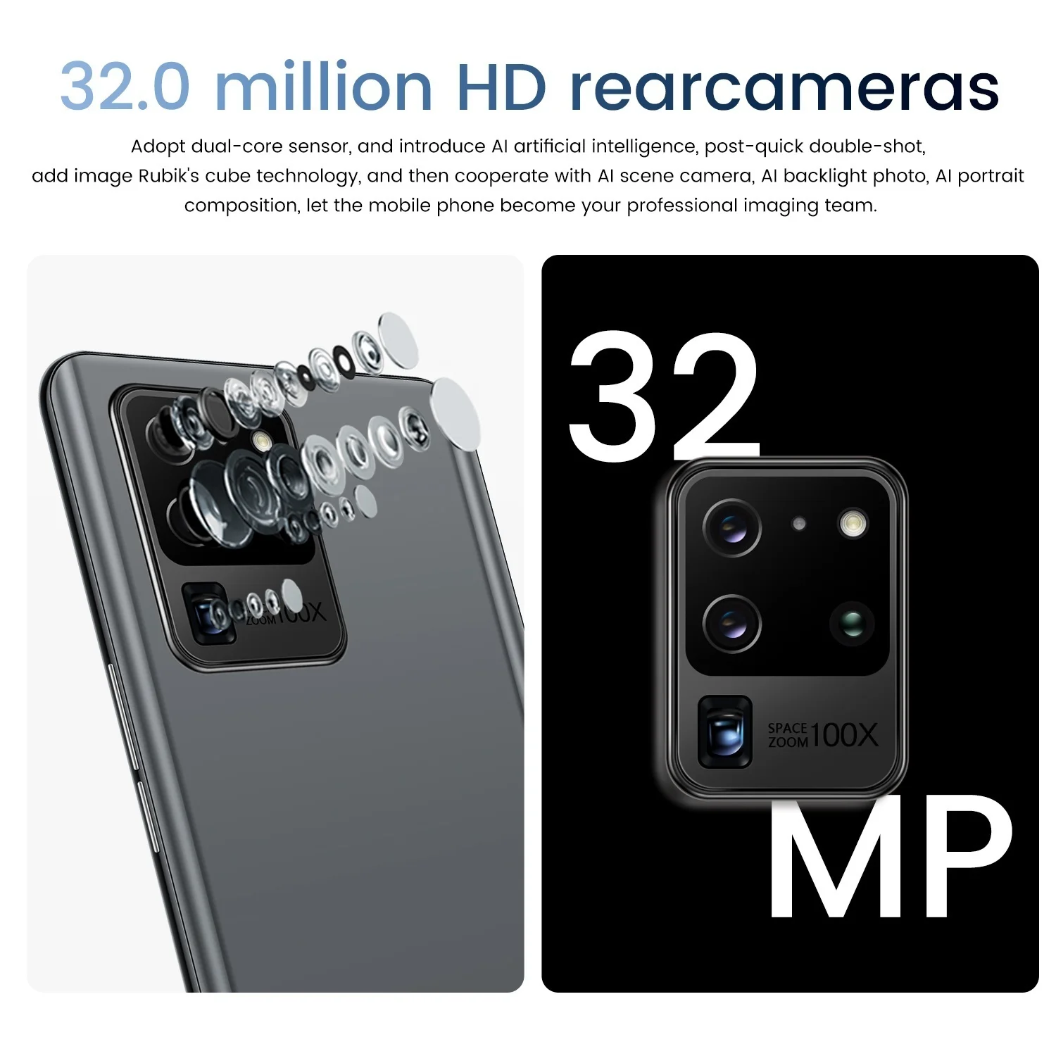 Big Screen custom cell phone S30U+ android bluetooth 6.5 Inch cheap android mobile smartphone wholesale