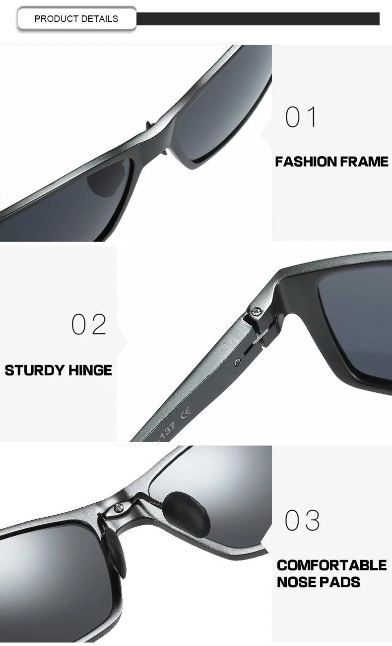 Fuqian eyewear classic  square polarized  sports driving custom logo men sunglasses