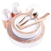 /product-detail/white-rose-gold-rim-disposable-plastic-dinner-sets-62265564207.html