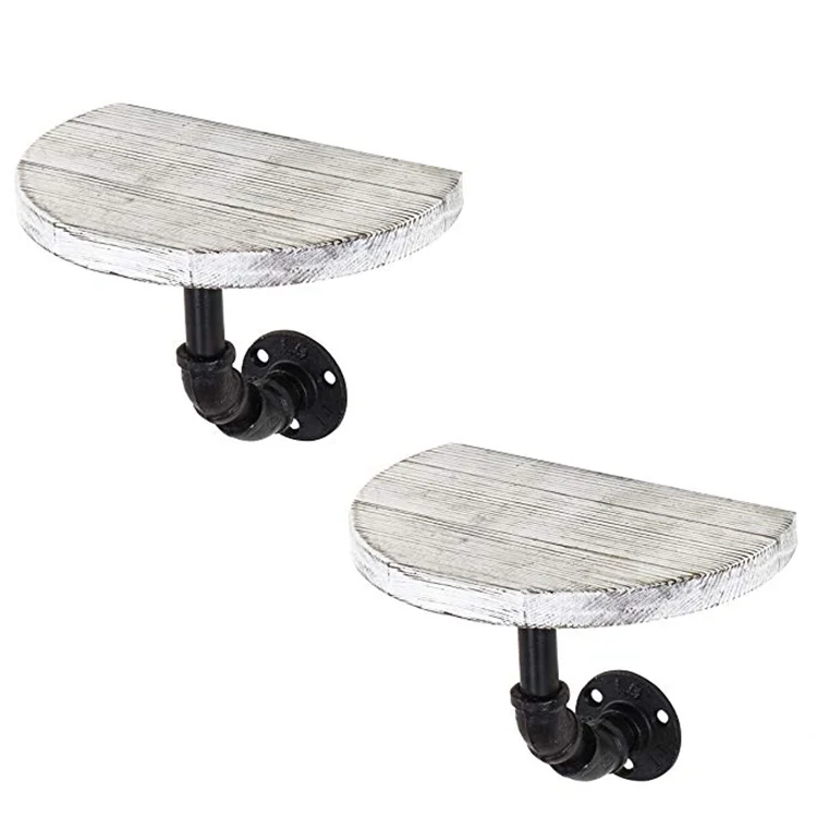 wooden wall shelf metal
