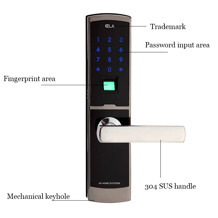 Wireless Wifi APP Smart Controlled Electronic Fingerprint Door Lock for Home and Apartments