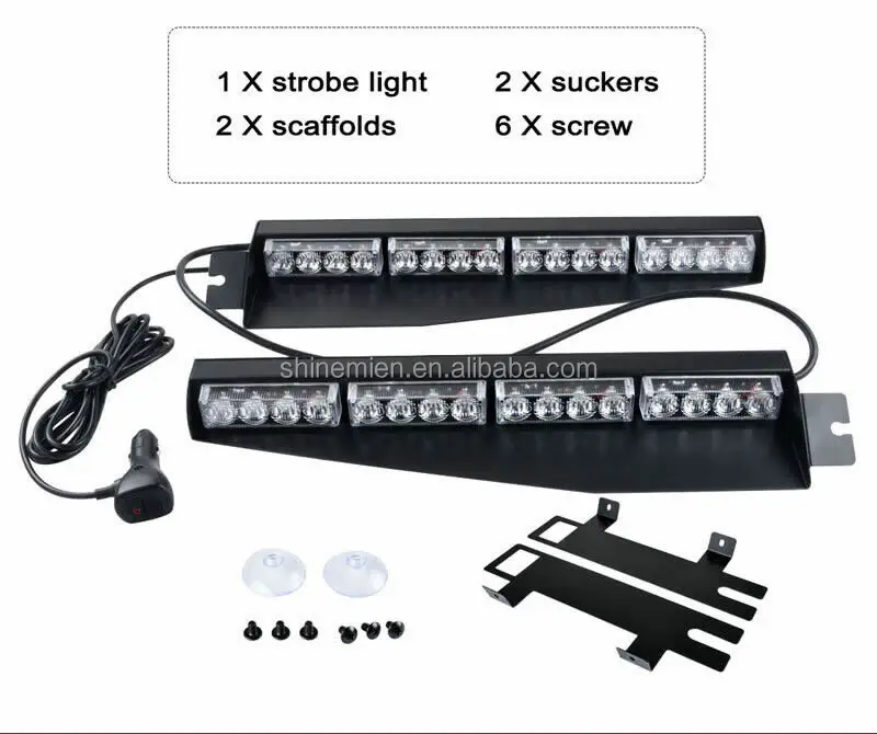 34 Green White LED Strobe Light Visor Dash Deck Split w/Take Down LED Law Enforcement Flashing Windshield Light Bars Red/White 34 Green White LED Strobe Light Visor Dash Deck Split w/Take Down LED Law Enforcement Flashing Windshield Light Bars Red/White