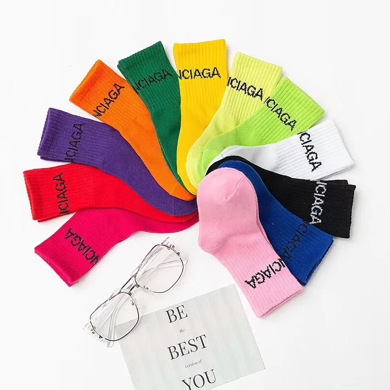 
20 Pairs/Pack Mixed Random Colors Girls Boys Mid Calf Cotton Socks Baby Toddler Kid High Long Socks 1-12 Years Breathable Socks 