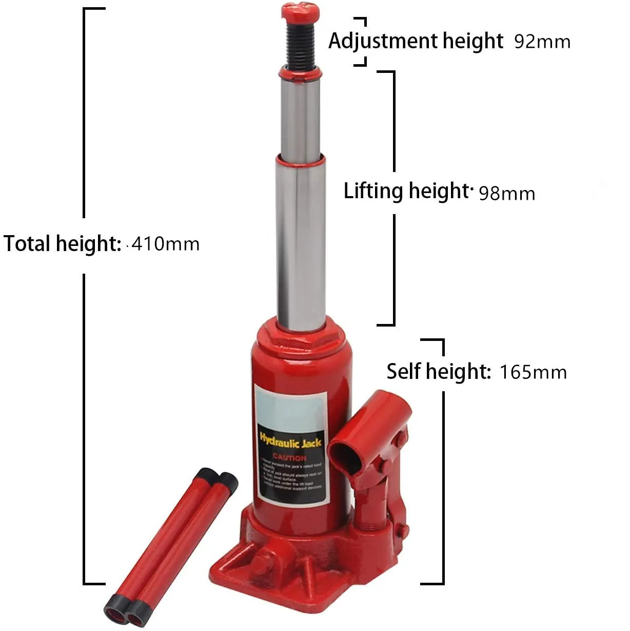 Atlifix 2t Portable Car Lifting Two Stage Hydraulic Bottle Jack Single ...