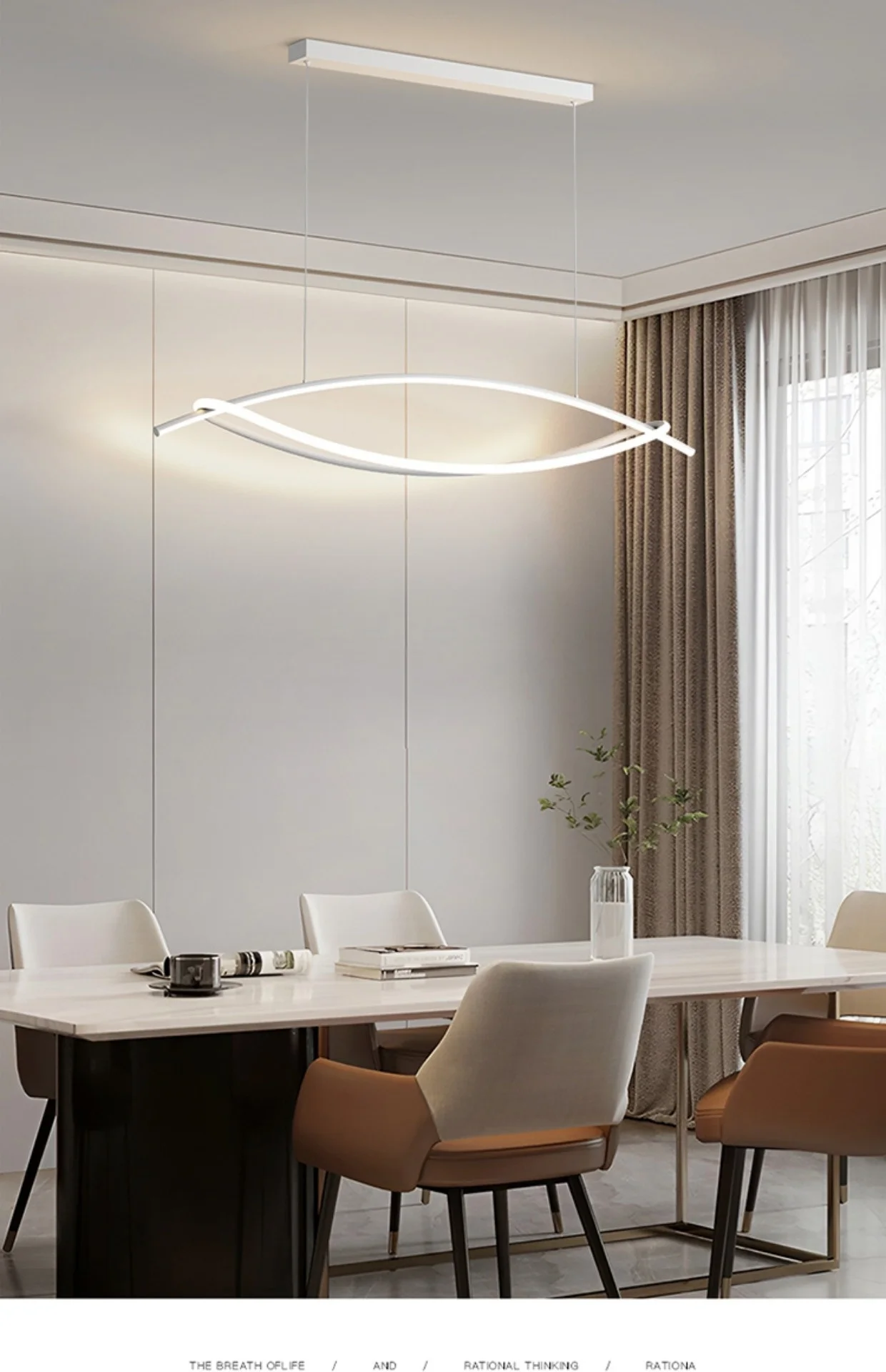 product new trendy personality creative designer bar restaurant nordic minimalist line dining room office 220v led pendant light acrylic-10