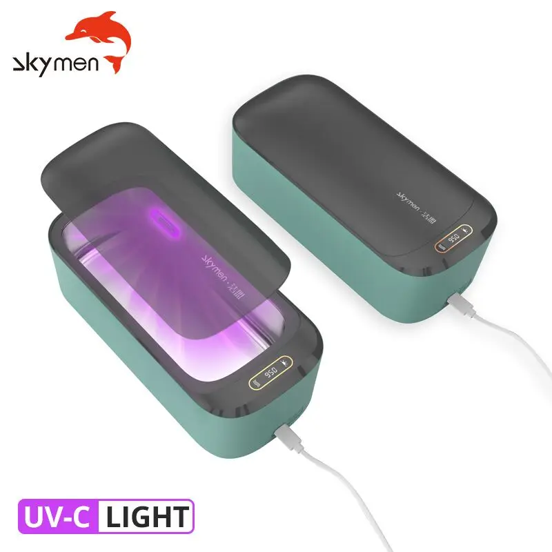Skymen new ultrasonic ultraviolet led light sanitizer portable mobile plating box sterilization for phone