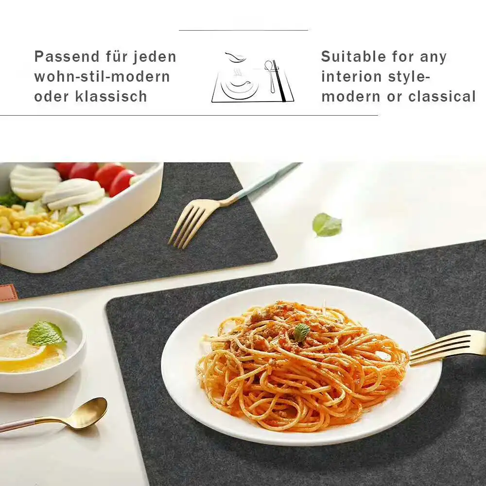 2020 Recyclable Felt Placemats Set Round Glass Coaster Rectangular