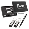 EXECUTIVE PEN AND LEATHERETTE KEY TAG BOX SET KEY CHAIN