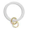 Fashional glitter silicone wristband bangle key ring O shape cheap bracelet