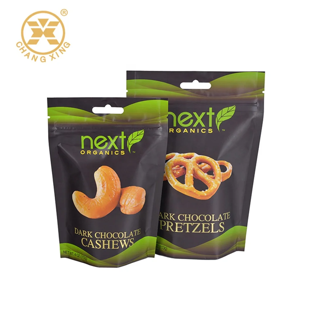 Cashew Nuts Packaging Material With Window Zipper Bag For Dried Fruits