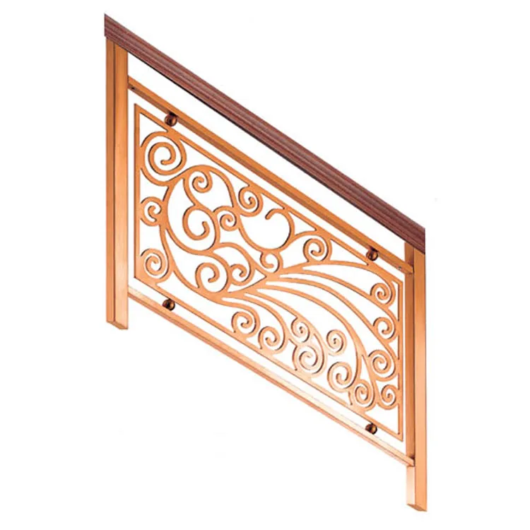 Indoor Luxury Decorative Brass Copper Staircase Handrail Railing System